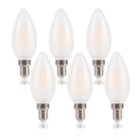 1 x RAW Customer Returns FLSNT Dimmable E14 LED Candle Lamp for Chandelier, 5.5W Replaces 40W , 550LM E14 LED Filament Light Bulb, C35 LED Bulb in Candle Shape, 2700K Warm White, E14 LED Edison Light Bulb, 6 Pack - RRP €23.99