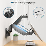 1 x RAW Customer Returns BONTEC wall mount 2 monitors for 13-27 inch screens up to 8 kg, fully adjustable gas spring monitor arm, ergonomically height adjustable, tiltable swivel and rotatable, VESA 75x75 100x100 - RRP €48.4