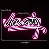 1 x RAW Customer Returns Vice City Neon Sign, GTA Neon Sign for Wall Decor, Game Neon Light with USB Powered for Game Room, Game Zone, Game Decor - RRP €40.32