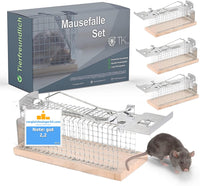 2 x RAW Customer Returns 3X FALLAX Animal friendly - Live wooden mouse trap - Mouse traps - Live trap mouse rat cage trap with bait fixation - RRP €21.96