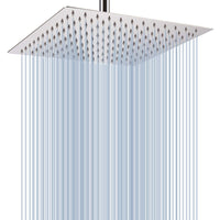 1 x RAW Customer Returns 30cm Large Rain Shower - Voolan Square High Pressure Shower Head Made of 304 Stainless Steel - Comfortable Showering Experience Even at Low Water Pressure - Can Be Installed on the Wall or Ceiling Chrome  - RRP €33.42