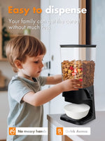 1 x RAW Customer Returns Tokokimo cereal dispenser, does not chop up cereal when dispensing, wall-mounted cereal dispenser for cornflakes, pasta and dry food for dogs, HBT 42x16x16cm, 5L, black - 1 piece - RRP €30.24