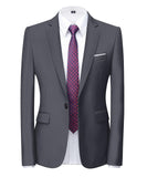 1 x RAW Customer Returns Cegerne Men s Jacket Sporty Leisure Blazer Business Suit Jacket ONE Button Men Suit, Grey, XXL - RRP €70.58