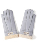 1 x RAW Customer Returns YISEVEN Women s Winter Sheepskin Lambskin Leather Gloves Mittens Wool Cuffs Driving Heated Warm Thick Fur Sherpa Lined Merino Soft Wool Lining Furrys Gifts, Pastel Gray M - RRP €39.99