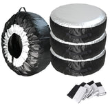 1 x RAW Customer Returns Dasing 4 Pieces Tire Cover Case Car Spare Tire Cover Storage Bag Carry Bag Polyester Tire for Cars Wheel Protection Covers 4 Season - RRP €21.97