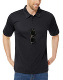 1 x RAW Customer Returns TACVASEN Classics Solid Pique Polo Shirt Tees Golf Tennis Casual Shirts Men, Black, XXL - RRP €30.23