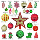 2 x Brand New Christmas balls 100 pieces Christmas tree balls Christmas decoration, Christmas tree decorations, Baubles, Tree Top Star, reusable tree decorations, Merry Christmas red and green  - RRP €60.1