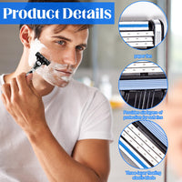 10 x Brand New Duyteop Men s Razor With 3 Blades, Razor With 3 Blades, Replacement Blades With 3-Blades For Wet Shavers, 12 x Three-Layer Razor Head For Men, 1 x Razor Handle, 1 x Razor Cassette Box - RRP €167.2