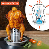 3 x RAW Customer Returns Bibykivn chicken roaster, beer can for chicken grill made of stainless steel, vertical beer can chicken griller, stainless steel, dishwasher safe for oven and kettle grill - RRP €79.2