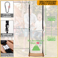 1 x RAW Customer Returns Taeku wooden swing, adult board swing playground garden swing children s swing with height adjustable rope for indoor outdoor use 56 25cm  - RRP €73.91