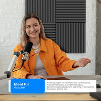 1 x RAW Customer Returns GETOREX 12 acoustic panels 30x30x5cm - wall panels - gaming decoration - self-adhesive wall panels - wooden wall panels - foam board - sound insulation - wooden wall panels - acoustic foam - RRP €24.78