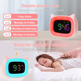 1 x RAW Customer Returns Seutgjie children s alarm clock for school beginners girls boys, digital alarm clock children with night light 18 ringtones dual alarms snooze modes 12 24 hours - RRP €27.77