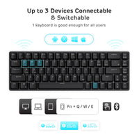 1 x RAW Customer Returns RK ROYAL KLUDGE RK68 Hot-Swappable 65 Wireless Mechanical Keyboard, 65 68 Keys Compact Bluetooth Gaming Keyboard with Dedicated Arrow Control Keys, Quiet Red Switch, Black - RRP €61.3