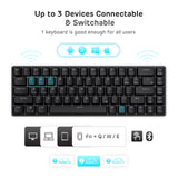 1 x RAW Customer Returns RK ROYAL KLUDGE RK68 Hot-Swappable 65 Wireless Mechanical Keyboard, 65 68 Keys Compact Bluetooth Gaming Keyboard with Standalone Arrow Control Keys, Quiet Red Switch - RRP €69.48