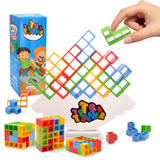 1 x Brand New JOYUE Tetra Tower Balance Game, 32 PCS Tetris Balance Toy Tower Game, Tetris Game Stacking Game Children Building Blocks Balance Game, Montessori Toy Tetris Gift for Boys and Girls - RRP €12.89