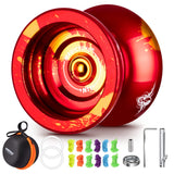 1 x RAW Customer Returns MAGICYOYO N11 Responsive Yoyo Professional Yo-Yo for Children, Metal Yo-Yo with Insensitive Yo-Yo Bearing for Advanced Players Yo-Yo Bearing Kit 12 Yo-Yo Cords Yo-Yo Bag Red-Gold  - RRP €23.18