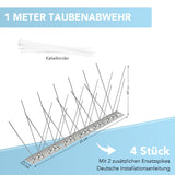 1 x RAW Customer Returns AOKKR Pigeon Repellers, 1 Meter Pigeon Repellers in 304 Stainless Steel, Bird Repellent Spikes 4 Pieces 25cm with Screws and Clamps, Needle Repellent for Roof Fence Balcony Gutters - RRP €10.81