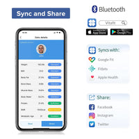 1 x RAW Customer Returns Vitafit body fat scale personal scale with APP 180kg, body analysis scale with Bluetooth, scale for people with body fat and muscle mass, BMI, protein, BMR, black - RRP €26.54