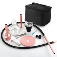 4 x RAW Customer Returns REANICE 14 Shisha Hookah Set, Portable Premium Shisha with Protective Cover, Silicone Stainless Steel Smoking Bowl, Stainless Steel Charcoal Rack - RRP €150.72