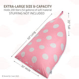 3 x Brand New Butterfly Craze Bean Bag Chair Cover, Toy Organizer for Toddlers, Filled with Stuffed Animals to Create a Jumbo Lounger, Stuffing Not Included, Light Pink Polka Dots - RRP €104.97