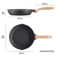 1 x RAW Customer Returns JEETEE aluminum frying pan 32 cm, pan with non-stick coating, induction gas, large, robust and durable, induction pan set with handle, PFOA-free gray  - RRP €37.3