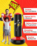 1 x RAW Customer Returns QPAU Kids Punching Bag, High 168cm, Gifts for Boys and Girls Ages 5-12 to Practice Karate, Taekwondo, MMA and Relieve Pent-Up Energy in Children - RRP €34.85