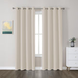 1 x RAW Customer Returns CUCRAF Opaque Curtains with Eyelets Curtains Set of 2 H 225 x W 140 Blackout Curtain Beige Thermal Curtain Heat Protection Thermally Insulated, Eyelet Curtain for Bedroom Living Room - RRP €27.22