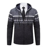 1 x RAW Customer Returns Men s Hoodie With Hood Knitted Sweatshirt Jacket Cardigan - Pullover Leisure Fashion Autumn-Winter Fleece Lining Warm Comfortable Outdoor Men s Hooded Sweater Knitted Pattern Jacket Hoodie Dark Gray L - RRP €39.98