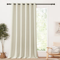 1 x RAW Customer Returns PONY DANCE Bedroom Curtains Divider Panels - Blackout Curtains for Interiors Thermal Insulating Curtain with Curtain Rings Living Room 1 Piece L 200 x H 245 cm, Light Beige - RRP €36.86