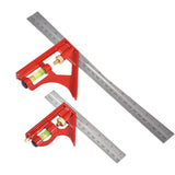 23 x Brand New Hynec Tech Precise Universal -150 and 300mm combination square set of 2 parts red with stop ruler - wood measurements, marking and drawing Professional angle and centering measuring device - RRP €367.77