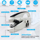 1 x RAW Customer Returns Sewing Machine, Handheld Sewing Machine Mini Electric Sewing Machine Portable for Beginners Adults, Children, Girls and Adults, Easy to Use and Quick to Sew, Suitable for Clothes, Fabrics - RRP €10.8