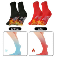 4 x Brand New Heated socks, foot warmer socks, thermal socks, tourmaline socks, magnetic socks, winter socks, winter thermal socks, heated socks, foot warmer, foot heating, winter heating socks for women and men, 2 pairs, black red - RRP €44.08