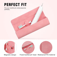 1 x Brand New FYY Electric Toothbrush Storage Case for Travel, Portable PU Leather Protective Storage Holder for Electric Toothbrush, Pink - RRP €19.2