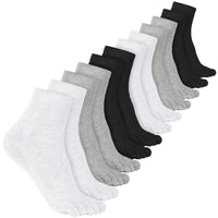 1 x RAW Customer Returns Bencailor 6 Pairs Five Toe Socks Cotton Socks for Men and Women Black, White, Grey  - RRP €19.14