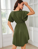 1 x RAW Customer Returns Amoretu Dress Casual Summer A-Line Light Summer Dress Women Elegant Dresses Green M - RRP €35.99