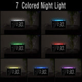 1 x RAW Customer Returns Mesqool Strong Vibration Alarm Clock, LED Display, 7 Color Night Light, Brightness Control, 3 Volume Levels, 2 USB Charging Ports, Digital Clock for Couples, Deaf - RRP €29.99