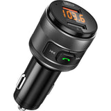 1 x RAW Customer Returns Vorstik Bluetooth FM Transmitter, QC3.0 Car Wireless Radio Adapter with 2 USB Charger USB Stick Microphone Hands-free Calling LED Display for iOS and Android Devices - RRP €17.7