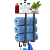 7 x Brand New ROMINVIC Bathroom Towel Rack, Upgrade 2023 Wall Mounted Towel Rack, Towel Rack for Rolled Towels for Bathroom Kitchen Black 40CM - RRP €181.93