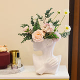 1 x RAW Customer Returns Creativity Vases Decoration, Modern Vase Face Statue Jewelry Stand Flowerpot Art Ornament Home Decoration Flower Vases for Pampas Grass Living Room Bedroom White  - RRP €39.99