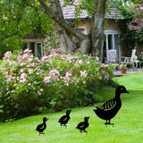 1 x RAW Customer Returns DYBOHF Garden Decorations, Retro Wrought Iron Ornaments, Realistic Duck Animals for Lawn, Pathway, Sidewalks, Garden Decoration 4 pcs Black, Duck  - RRP €14.98