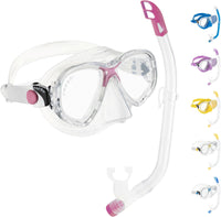 1 x RAW Customer Returns Cressi Combo Set Marea Vip Jr, Set consisting of Marea Jr Mask and Snorkel Top Unisex Child, Transparent Pink, One Size - RRP €25.49