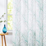 10 x Brand New FMFUNCTEX Curtains with Tree Branches Printed 127 cm Width Light Blue Translucent Curtains Linen Semi-Transparent Modern Eyelet Curtain Decorative Curtain for Bedroom Living Room 2 Pieces Light Blue, 127 x 175 cm  - RRP €336.9