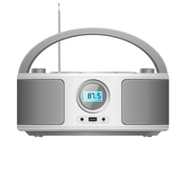 1 x RAW Customer Returns Portable CD Player Boombox, CD-MP3 Player, CD CD-R, USB, FM Radio, AUX-In, CD Player Radio, Stereo System, Compact System CD Boombox WTB-791 White  - RRP €55.25