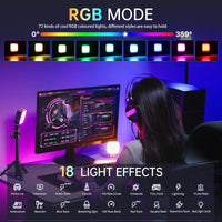 1 x RAW Customer Returns ULANZI U60 RGB Selfie Light with Clip, 3 Light Modes Mobile Phone Light with 18 Light Scenes, Mini Video Light Dimmable 2500K-9000K with Built-in 2500mAh Battery CRI 95 for Cell Phone, Tablet, Laptop, YouTube, TikTok - RRP €25.99