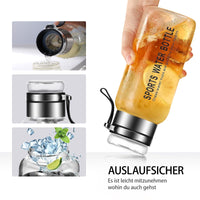 1 x RAW Customer Returns Mymanjerfu glass bottle 1 liter 1l - water bottle drinking bottle glass with neoprene cover - glass drinking bottle with stainless steel sieve, glass lid can be used as a cup, for water drinks 1000ml  - RRP €18.14