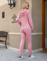 1 x RAW Customer Returns Aottori Women s Velvet Tracksuit Winter Chenille Tracksuit Long Sleeve Home Tracksuit Complete Tracksuit Sports Pajamas Two Piece Tracksuit Hooded Sweatshirt and Jogging Pants Pink XL - RRP €46.64