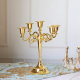 1 x RAW Customer Returns Arm Metal Candelabra Candle Holder, Modern Candlesticks for Home Decor Christmas Wedding Centerpiece Table Decorations, Vintage Gold  - RRP €27.99