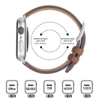 1 x RAW Customer Returns GerbGorb Apple Watch Strap Leather Compatible with Apple Watch Strap 49mm 45mm 44mm 42mm Leather Replacement Strap with iWatch Series Ultra SE SE2 8 7 6 5 4 3 2 1 Women Men Dark Brown Silver Buckle - RRP €22.99