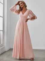 1 x RAW Customer Returns Ever-Pretty Elegant Formal Dress A-line V-Neck Evening Dresses 00461 Pink 58 - RRP €88.08