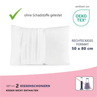 1 x RAW Customer Returns Twillie Set of 2 Waterproof Pillowcases - for Pillows 50 x 80 - Oeko Tex Certified Pillowcase Jersey Micro Breathable - Ultra Thin and Ultra Soft - Zipper - RRP €20.4